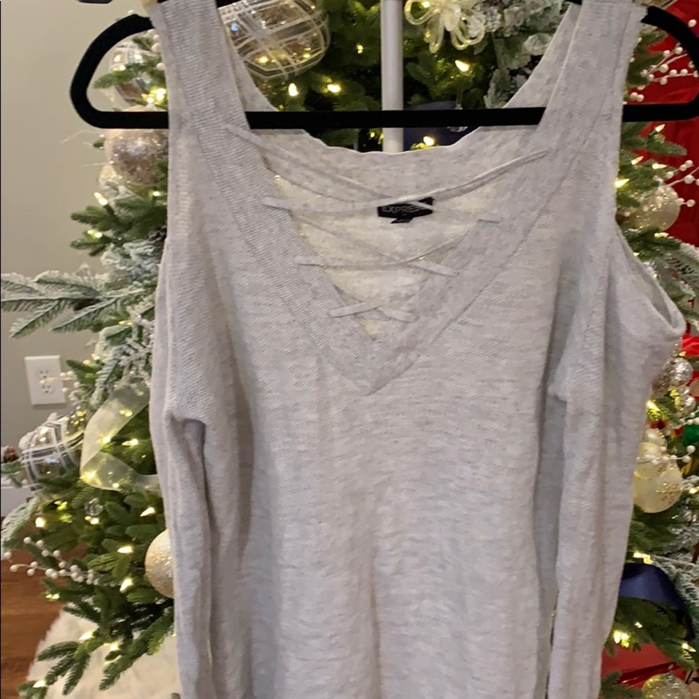 Express cold shoulder sweater